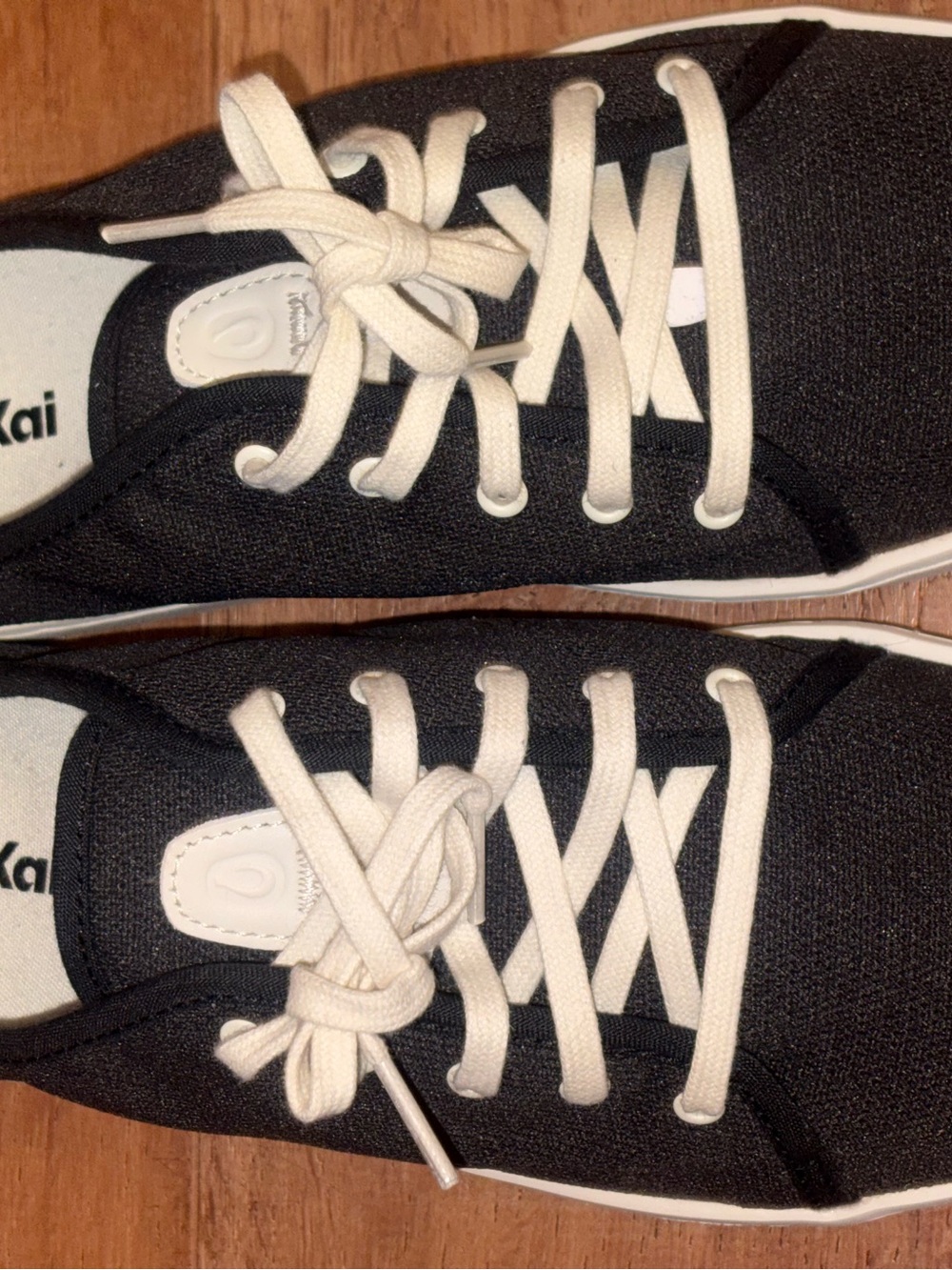 OluKai Black Canvas Lace-Up Sneakers with White Soles - Picture 3 of 10